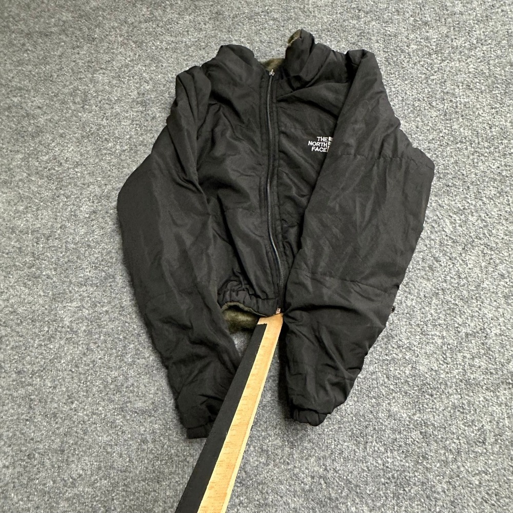 The North Face Puffer Jacket Womens Size M Black Fleece Lined Full Zip Quilted